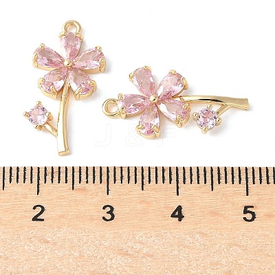 Brass Micro Pave Cubic Zirconia Pendants KK-A253-16G-1