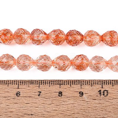 Crackle Transparent Glass Beads Strands GLAA-N068-04A-10-1