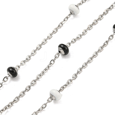 304 Stainless Steel Enamel Link Chains AJEW-Z028-09P-04-1