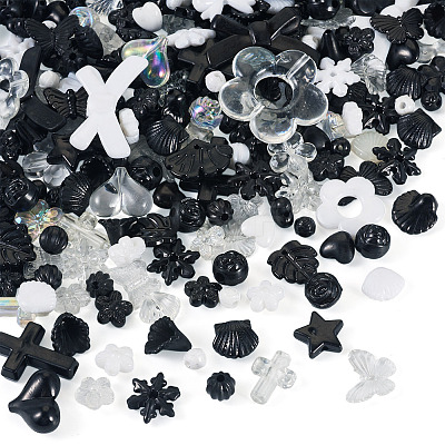 100G Transparent & Opaque Acrylic Beads TACR-TA0001-57G-1