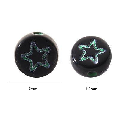 Opaque Black Acrylic Beads SACR-YW0001-21A-1