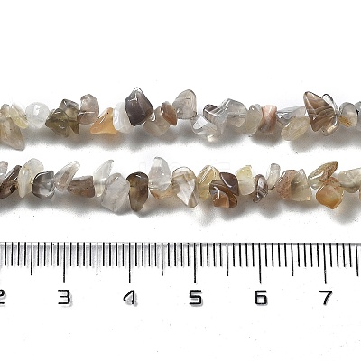 Natural Supper 7 Rutilated Quartz Chip Beaded Necklaces for Men Women NJEW-G159-01V-1