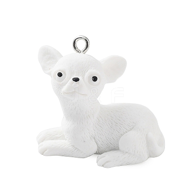 Opaque Resin Dog Pendants RESI-P033-A03-1