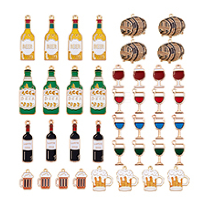 40Pcs 10 Styles Alloy Enamel Pendants ENAM-PH0003-10-1