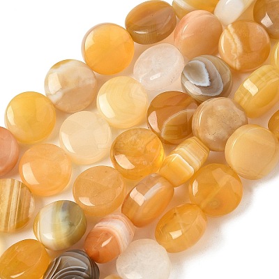 Natural Yellow Botswana Agate Beads Strands G-F790-H04-01-1