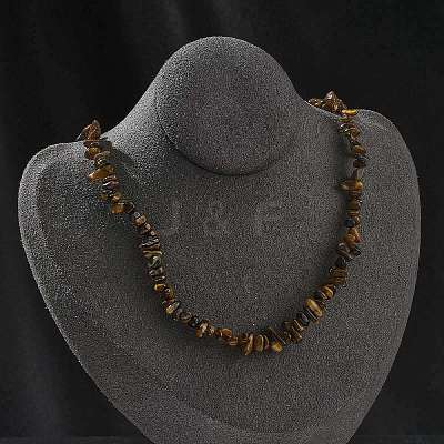Natural Supper 7 Rutilated Quartz Chip Beaded Necklaces for Men Women NJEW-G159-01X-1