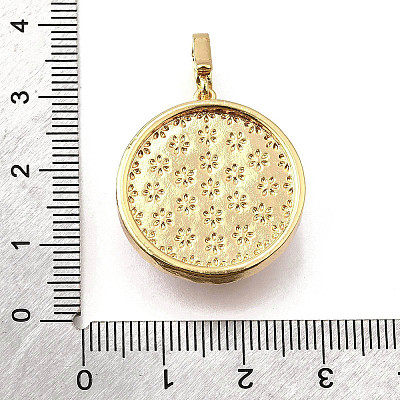 Brass Micro Pave Cubic Zirconia & Enamel Pendants KK-R222-10G-03-1