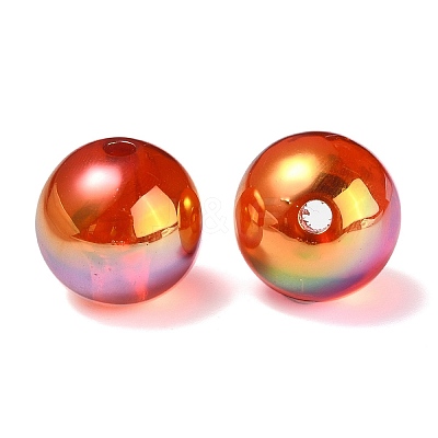 UV Plating Rainbow Iridescent Acrylic Beads PACR-E001-03-1