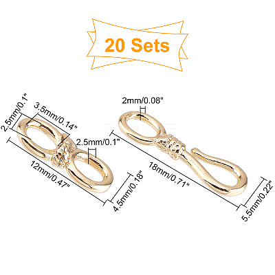 20 Sets Brass Hook and S-Hook Clasps KK-FH0003-02-1