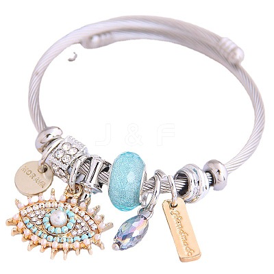 Adjustable 304 Stainless Steel European Bangles FS-WG38FEB-02-1