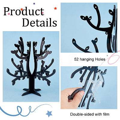 Opaque Acrylic Earring Display Tree Stands ODIS-WH0025-117-1