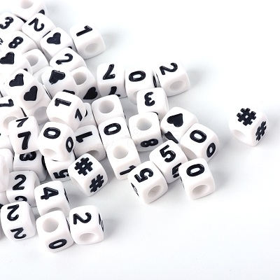 Opaque Acrylic European Beads SACR-Q126-03A-1