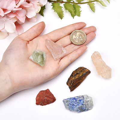7Pcs 7 Style Natural Crystal Cabochons G-SZ0001-18-1
