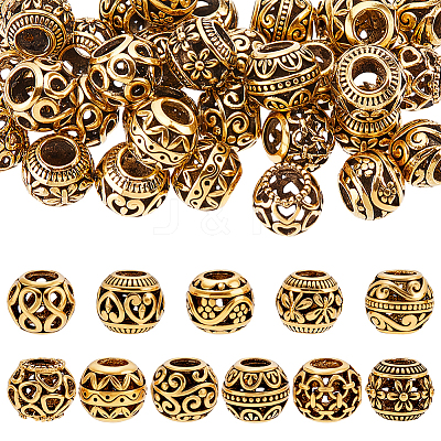 44Pcs 11 Styles Tibetan Style Alloy European Beads FIND-GA0008-32-1