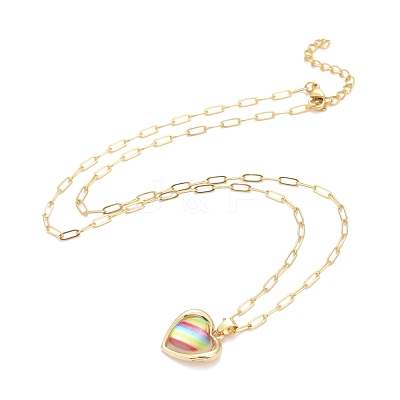 Rainbow Color Pride Necklace NJEW-H160-01G-1