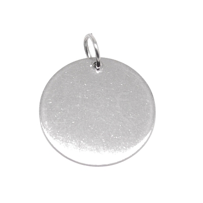 201 Stainless Steel Flat Round Tag Pendants STAS-WH0025-21A-1