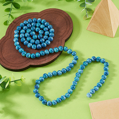 1 Strand Baking Paint Glass Beads Strands DGLA-TADJ0001-01A-1