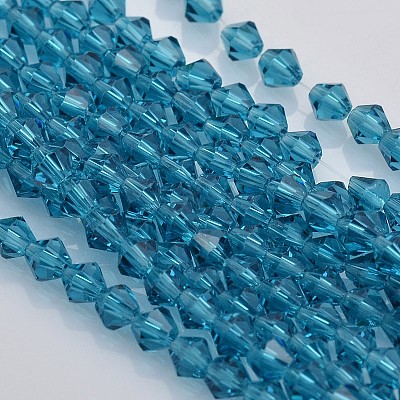 Faceted Bicone Glass Beads Strands X-EGLA-P017-4mm-02-1