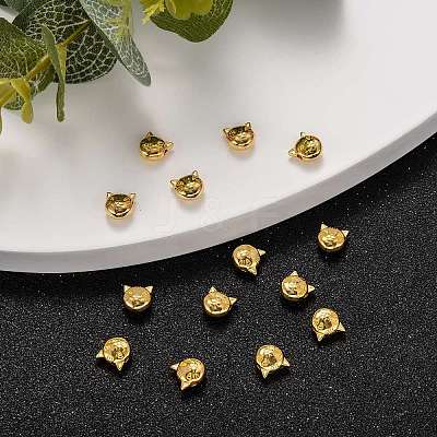 Tibetan Style Alloy Kitten Beads X-TIBEP-GC178-G-RS-1