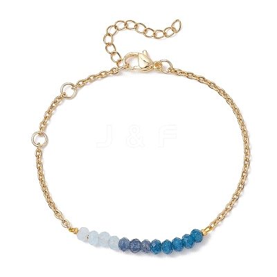 Dyed Natural Malaysia Jade Beads Link Bracelets BJEW-JB12979-1