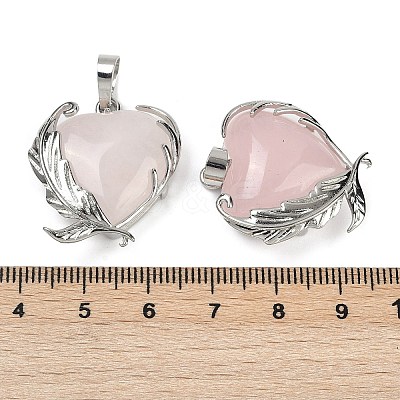 Natural Rose Quartz Pendants G-Q025-01P-01-1