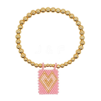 Bohemian Glass Seed Bead Charm Bracelets IW8477-3-1