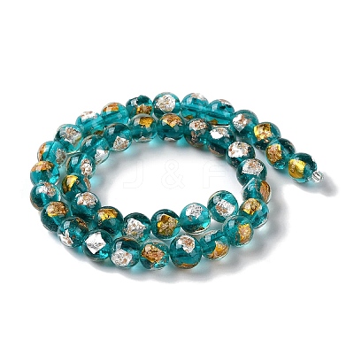 Handmade Gold & Silver Foil Lampwork Beads GLAA-G107-07A-10-1