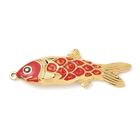 304 Stainless Steel Enamel Big Pendants X-STAS-L026-07G-04-1