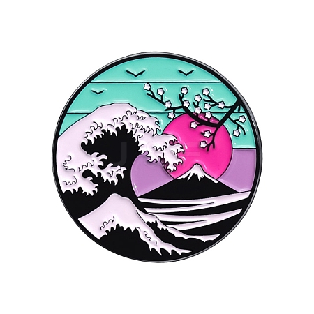 Colorful Wave Theme Metal Enamel Pins PW-WGBDD37-04-1