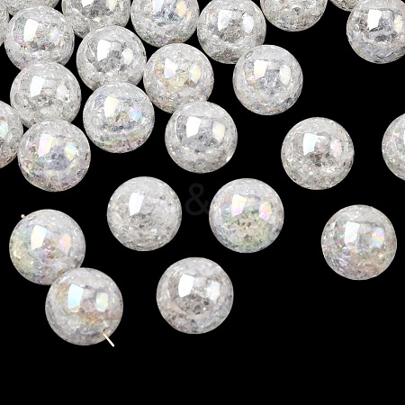 Bubblegum AB Color Transparent Crackle Acrylic Round Beads CACR-R011-20mm-03-1
