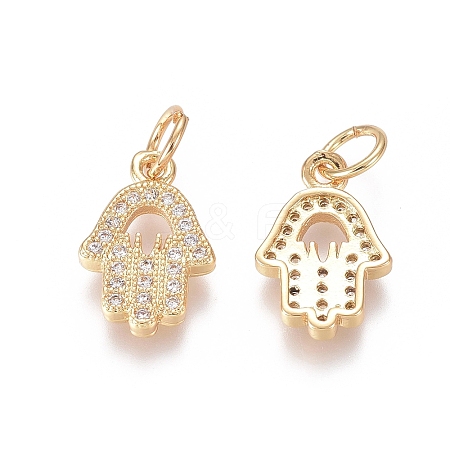 Brass Micro Pave Clear Cubic Zirconia Charms LS-ZIRC-I036-08G-1