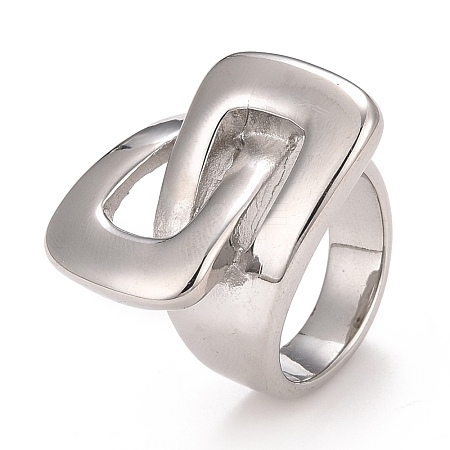 Non-Tarnish 304 Stainless Steel Interlocking Rectangle Chunky Ring for Men Women RJEW-B040-20P-1