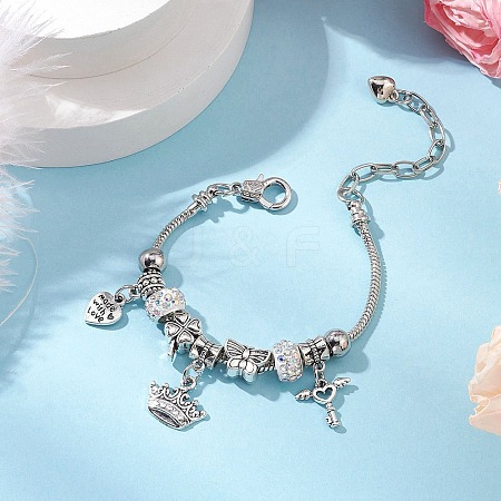 Alloy Snake Chain Charms Bracelets BJEW-JB11448-02-1