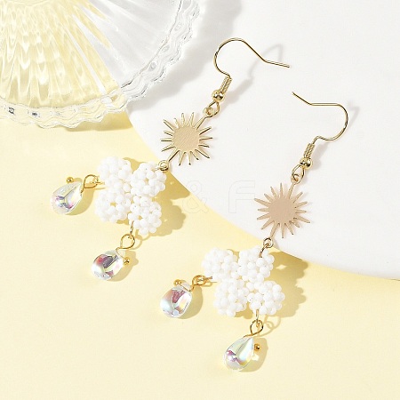 Glass Dangle Earrings EJEW-MZ00752-1