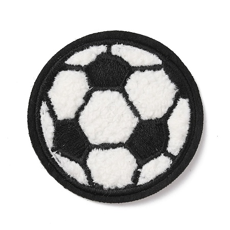 Sports Ball Theme Computerized Towel Fabric Embroidery Iron on Cloth Patches PATC-WH0007-23C-1