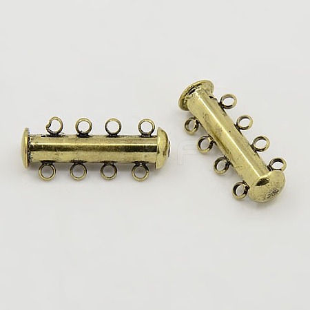 4-strands Brass Slide Lock Clasps X-KK-Q357-1-1