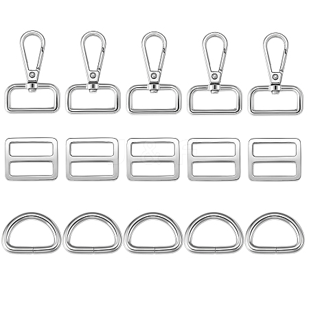 15Pcs 3 Style Iron D Rings FIND-SZ0002-18-1