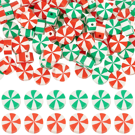 200Pcs 2 Colors Handmade Polymer Clay Beads CLAY-SC0001-79-1