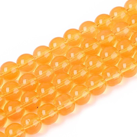 Baking Paint Glass Beads Strands X-DGLA-Q023-8mm-DB47-1