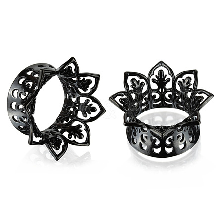 Hollow Out Flower Brass Alloy Ear Tunnels FS-WG7C815-07-1