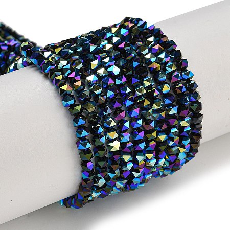 Electroplate Glass Beads Strands GLAA-Q105-02V-1