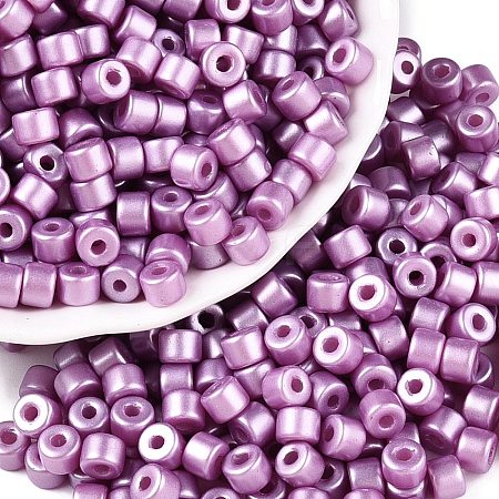 Baking Paint Pearlized Glass Seed Beads SEED-T008-03L-1