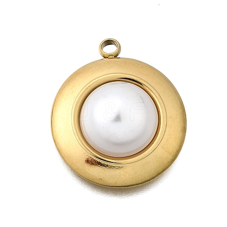 Plastic Pearl Pendants STAS-Q360-03E-G-1