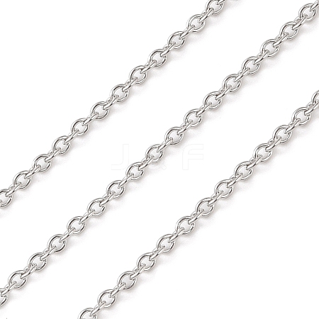 Anti-Tarnish Rhodium Plated 925 Sterling Silver Cable Chains STER-E072-02P-06-1