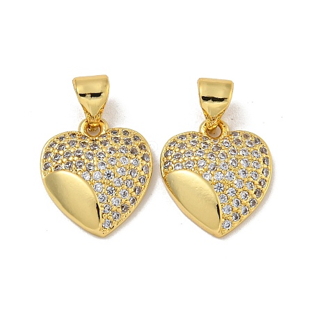 Brass Micro Pave Cubic Zirconia Pendants KK-N254-135E-G-1