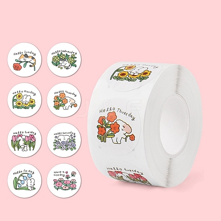 500Pcs Animals Roll Stickers DIY-U008-11-1