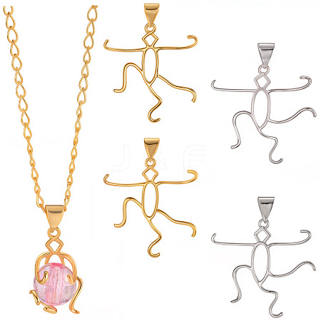 4Pcs 2 Colors Brass Pendants Cabochon Settings FIND-SC0017-24C-1