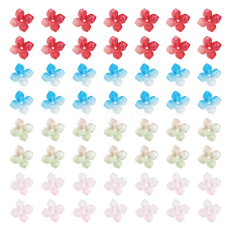 100Pcs Baking Paint and Golden Metal Enlaced Glass Beads DGLA-TA0001-58-1