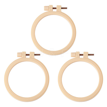 Plastic Imitation Bamboo Cross Stitch Embroidery Hoops TOOL-TADJ0001-03B-1