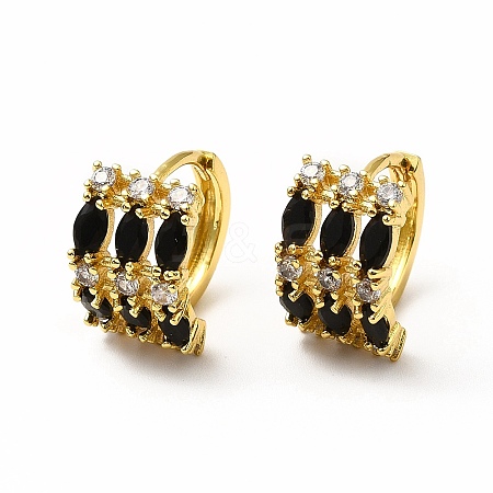 Rack Plating Brass Micro Pave Cubic Zirconia Leverback Earrings EJEW-H093-01B-G-1